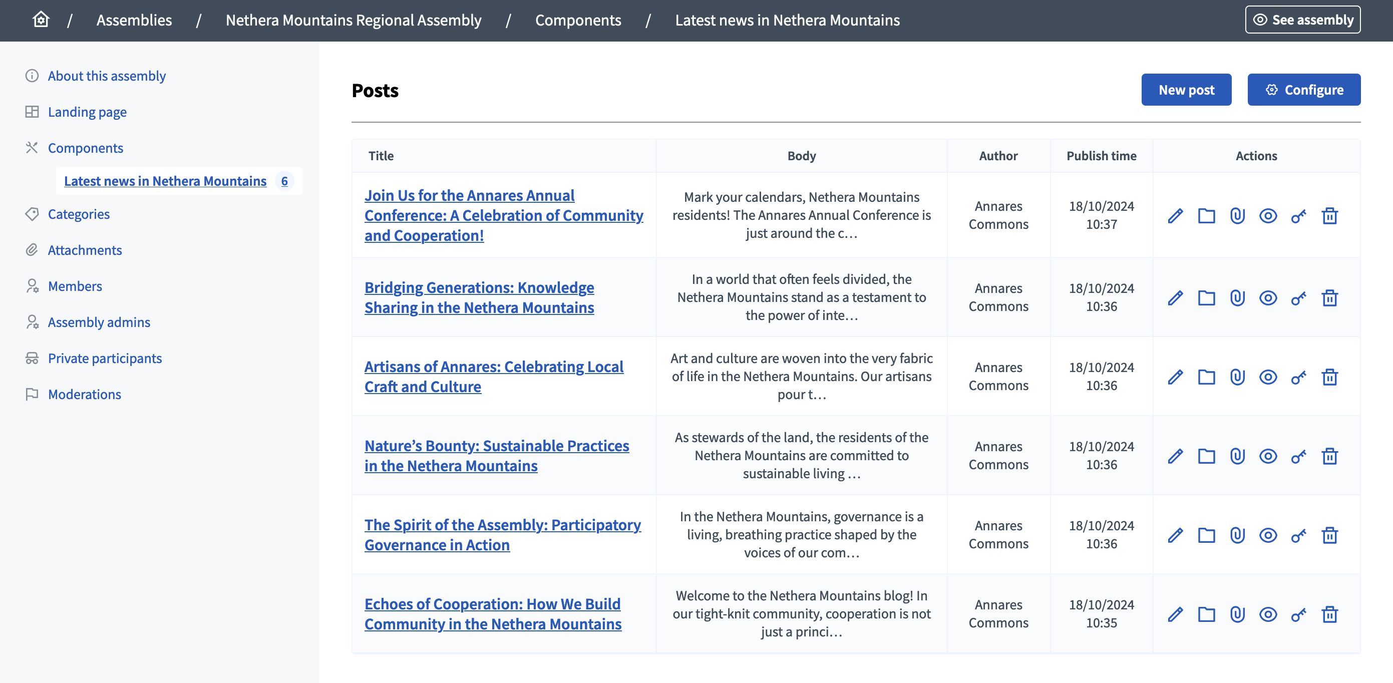 Gérer la table des posts