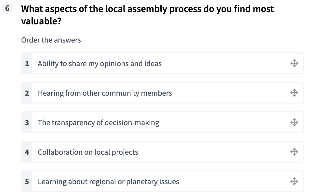 Tipo de ordenação - frontend